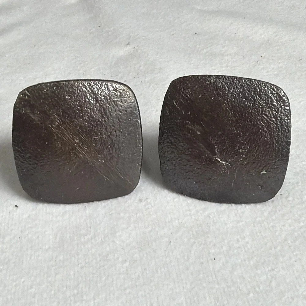 Lot Of 6 Modern Metal Black/bronze Square 1.25